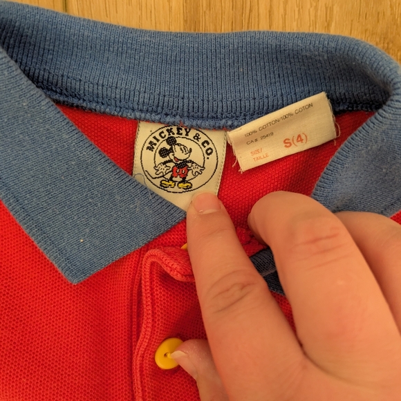 Vintage Disney Mickey Mouse Embroidered Cotton Polo T-shirt - Picture 4 of 5